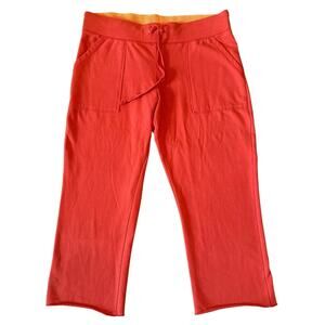 Gap Stretch Coral / Orange Knit and French Terry Capri Pants Medium VGUC